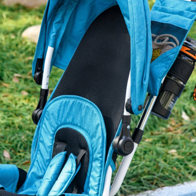 HOMCOM 4 in 1 Kids Trike, Stroller with Parent Handle, Blue