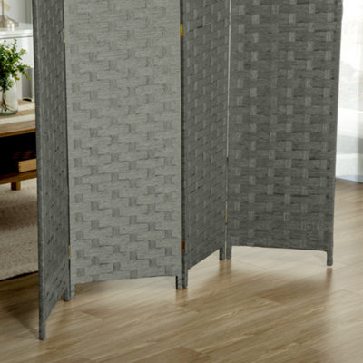6FT Wooden Room Divider Screen - Dark Brown Folding Privacy Screen For Home, Office, Bedroom Separation