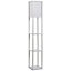 HOMCOM 4-Tier Floor Lamp, Floor Light with Storage Shelf, Reading Standing Lamp, 160cm, White
