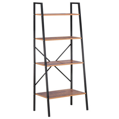 HOMCOM 4-Tier Minimalistic Ladder Shelf Unit Steel Frame Home Display Storage