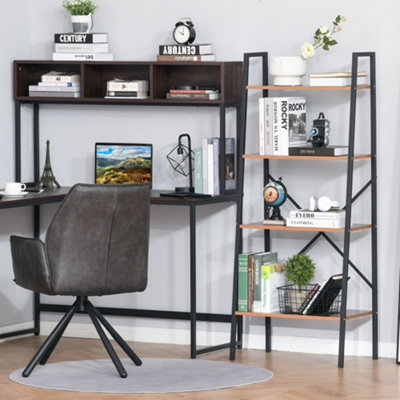 HOMCOM 4-Tier Minimalistic Ladder Shelf Unit Steel Frame Home Display Storage