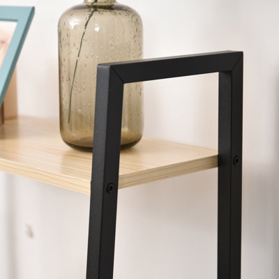 HOMCOM 4-Tier Minimalistic Ladder Shelf Unit Steel Frame Home Display Storage