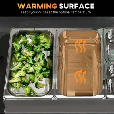 HOMCOM 4 Tray Electric Food Warmer Buffet Server with Adjustable Temp 300W - 5