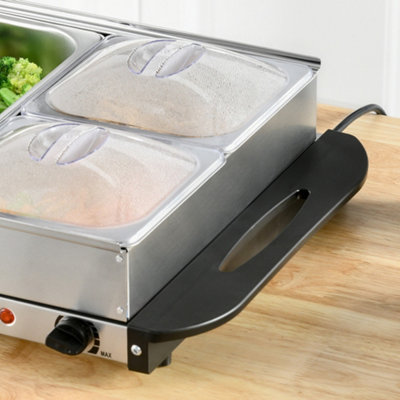 HOMCOM 4 Tray Electric Food Warmer Buffet Server with Adjustable Temp 300W - 8