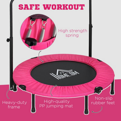 Produktbild von Fitness Trampolin HOMCOM 91 Cm - Mini Trampolin Mit Rutschfesten Füßen (bis 100 Kg) Bellicon Trampolin