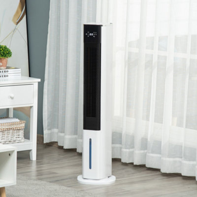 42" Portable Air Cooler, 6L Tank Humidifier Evaporative Ice Cooling Fan Water Conditioner