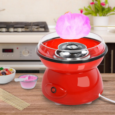 HOMCOM 450W Electric Candyfloss Machine Kit Non-Stick Children Adult Party Red