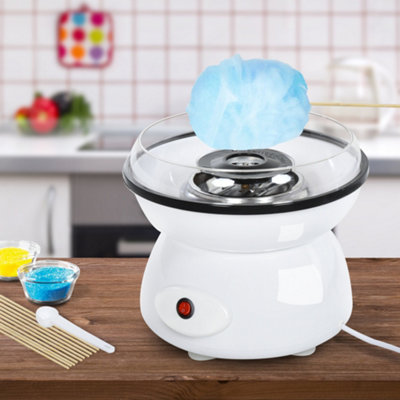 HOMCOM 450W Electric Candyfloss Machine Kit Non-Stick Children Adult Party White
