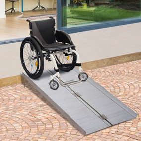 HOMCOM 4ft Aluminium Folding Wheelchair Ramp Equipment Mobility Suitcase