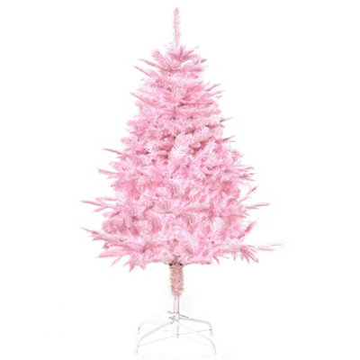 HOMCOM 4FT Artificial Christmas Tree w/ Automatic Open for Home Party Pink