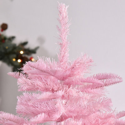 HOMCOM 4FT Artificial Christmas Tree w/ Automatic Open for Home Party Pink