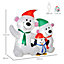 HOMCOM 4ft Christmas Inflatable Decoration with Two Bears and Penguin Light Up Outdoor Blow Up Decorations Xmas Décor