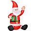 HOMCOM 4ft Inflatable Christmas Santa Claus Gift with LED Xmas Décor Holiday Outdoor Yard Decoration