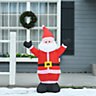 HOMCOM 4ft Inflatable Christmas Santa Claus Xmas Decoration 1 LED Holiday Air Blown Yard Outdoor Décor