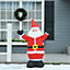 HOMCOM 4ft Inflatable Christmas Santa Claus Xmas Decoration 1 LED Holiday Air Blown Yard Outdoor Décor