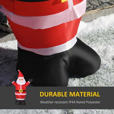 HOMCOM 4ft Inflatable Christmas Santa Claus Xmas Decoration 1 LED Holiday Air Blown Yard Outdoor Décor - 7