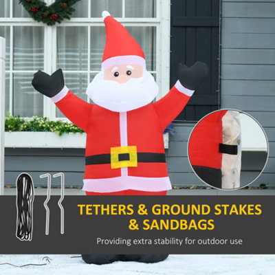 HOMCOM 4ft Inflatable Christmas Santa Claus Xmas Decoration 1 LED Holiday Air Blown Yard Outdoor Décor - 5