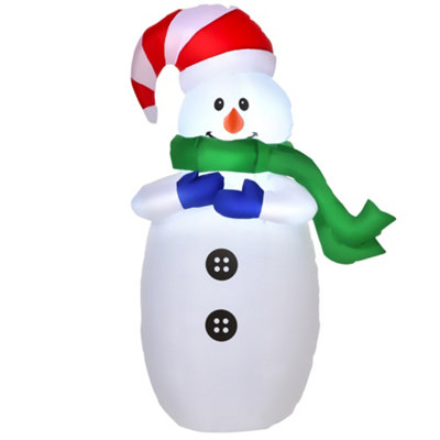 HOMCOM 4ft Inflatable Standing Christmas Decoration Large Waterproof Snowman with LED and Inflator - 3