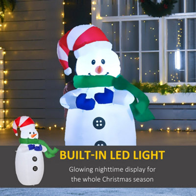 HOMCOM 4ft Inflatable Standing Christmas Decoration Large Waterproof Snowman with LED and Inflator - 5