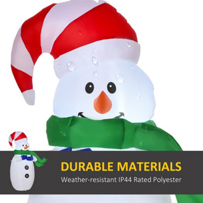 HOMCOM 4ft Inflatable Standing Christmas Decoration Large Waterproof Snowman with LED and Inflator - 6