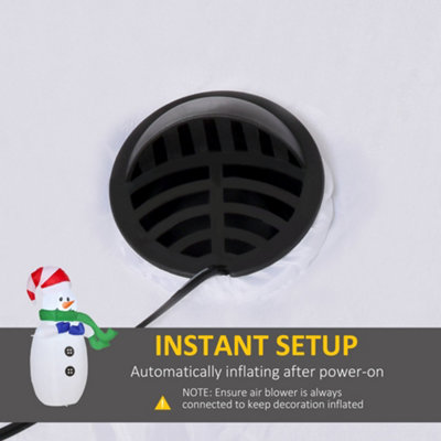 HOMCOM 4ft Inflatable Standing Christmas Decoration Large Waterproof Snowman with LED and Inflator - 7