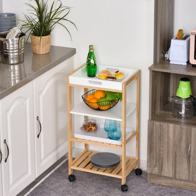 HOMCOM 4Tier Kitchen Storage Trolley | DIY At B&Q