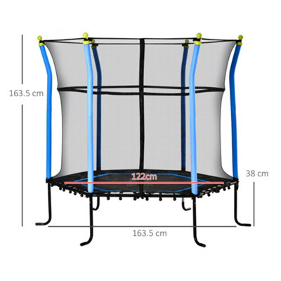 HOMCOM 5.2FT Kids Trampoline With Enclosure for 3-10 Years Blue - 3