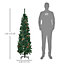HOMCOM 5.5FT Tall Pencil Slim Artificial Christmas Tree with Realistic Branches, Tip Count and Pine Cones, Pine Needles Tree