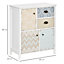HOMCOM 5 Drawer Table Multi-purpose Storage Chest Sideboard Retro Style Entryway