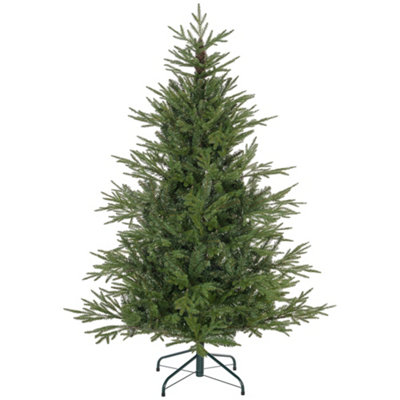 HOMCOM 5 Foot Artificial Christmas Tree with Realistic Hinged Branches ...