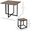 HOMCOM 5 PCS Industrial Boxy Table & Stool Set Metal Frame Cool Dining Seating