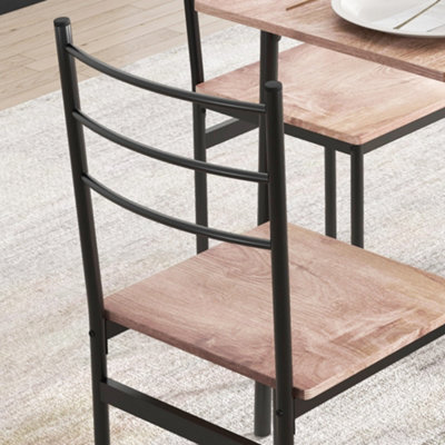 HOMCOM 5 Piece Dining Table and Chairs Set, Space Saving, Brown and Black