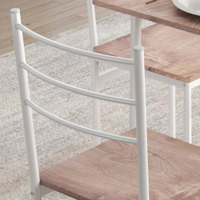 HOMCOM 5 Piece Dining Table and Chairs Set, Space Saving, Brown and White