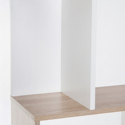 HOMCOM 5-tier Display Shelving Storage Bookcase S Shape design Unit Natural