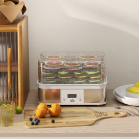 HOMCOM 5 Tier Food Dehydrator, 245W for Drying Fruit, Meat, Vegetable, White