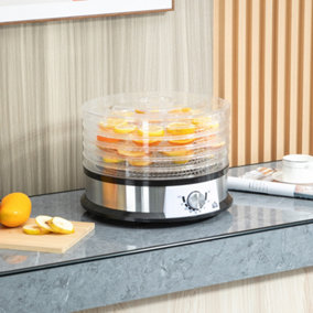 HOMCOM 5 Tier Food Dehydrator, 250W for Fruit, Meat, Vegetable, LCD Display