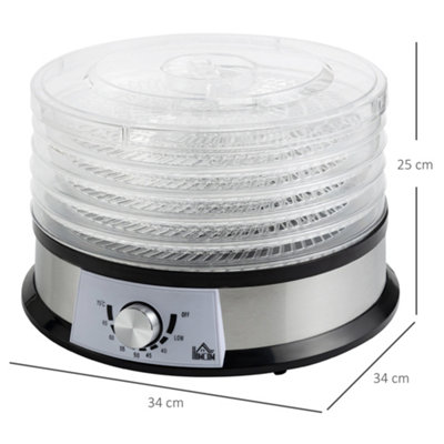 HOMCOM 5 Tier Food Dehydrator, 250W for Fruit, Meat, Vegetable, LCD Display