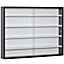 HOMCOM 5-Tier Wall Display Shelf Unit Cabinet w/ Shelves Glass Doors Black/White