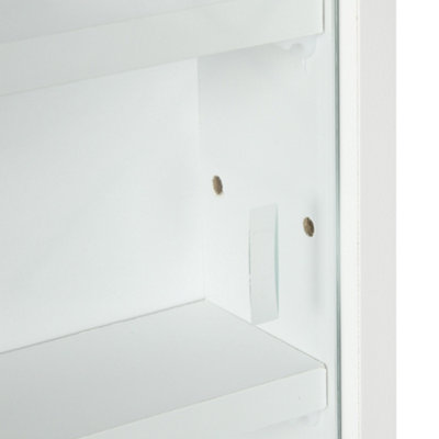 HOMCOM 5-Tier Wall Display Shelf Unit Cabinet w/ Shelves Glass Doors White