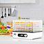 HOMCOM 5 Tray Food Dehydrator Fruit Dryer w/ Adjustable Temperature Timer