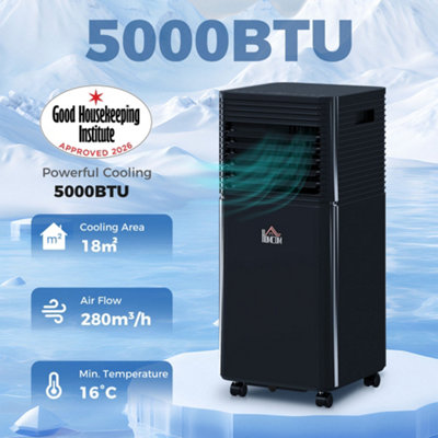HOMCOM 5000 BTU Portable Air Conditioner 4 Modes LED Display Timer Home  Office | DIY at Bu0026Q