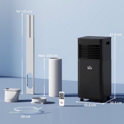 HOMCOM 5000 BTU Portable Air Conditioner 4 Modes LED Display Timer Home Office - 3