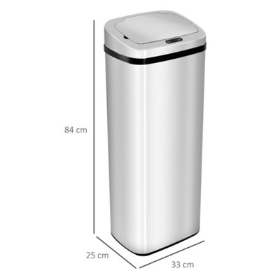 HOMCOM 50L Infrared Automatic Motion Sensor Dustbin Stainless Steel Trash Can