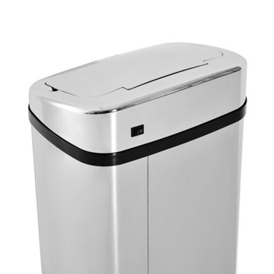 HOMCOM 50L Infrared Automatic Motion Sensor Dustbin Stainless Steel Trash Can