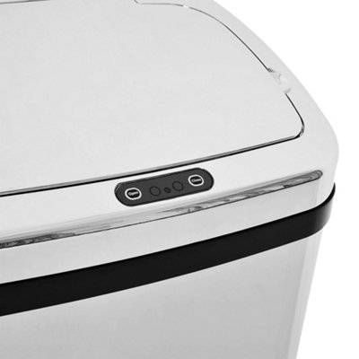 HOMCOM 50L Infrared Automatic Motion Sensor Dustbin Stainless Steel Trash Can