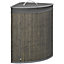 HOMCOM 55L Bamboo Corner Laundry Hamper Bamboo Laundry Basket 38x38x57cm Grey
