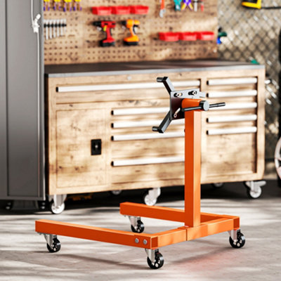 HOMCOM 570 kg Rotating Engine Stand with Adjustable Head, Orange