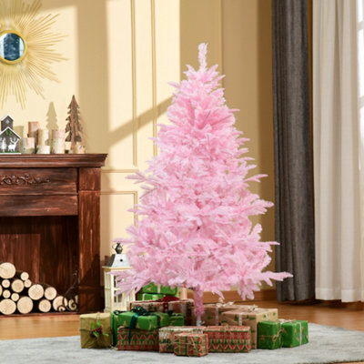 HOMCOM 5FT Artificial Christmas Tree w/ Automatic Open for Home Party Pink