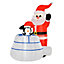 HOMCOM 5ft Christmas Inflatable Santa Claus and Penguin with Ice House Built-in LED Blow Up Decoration Outdoor, Xmas Decor