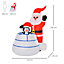 HOMCOM 5ft Christmas Inflatable Santa Claus and Penguin with Ice House Built-in LED Blow Up Decoration Outdoor, Xmas Decor